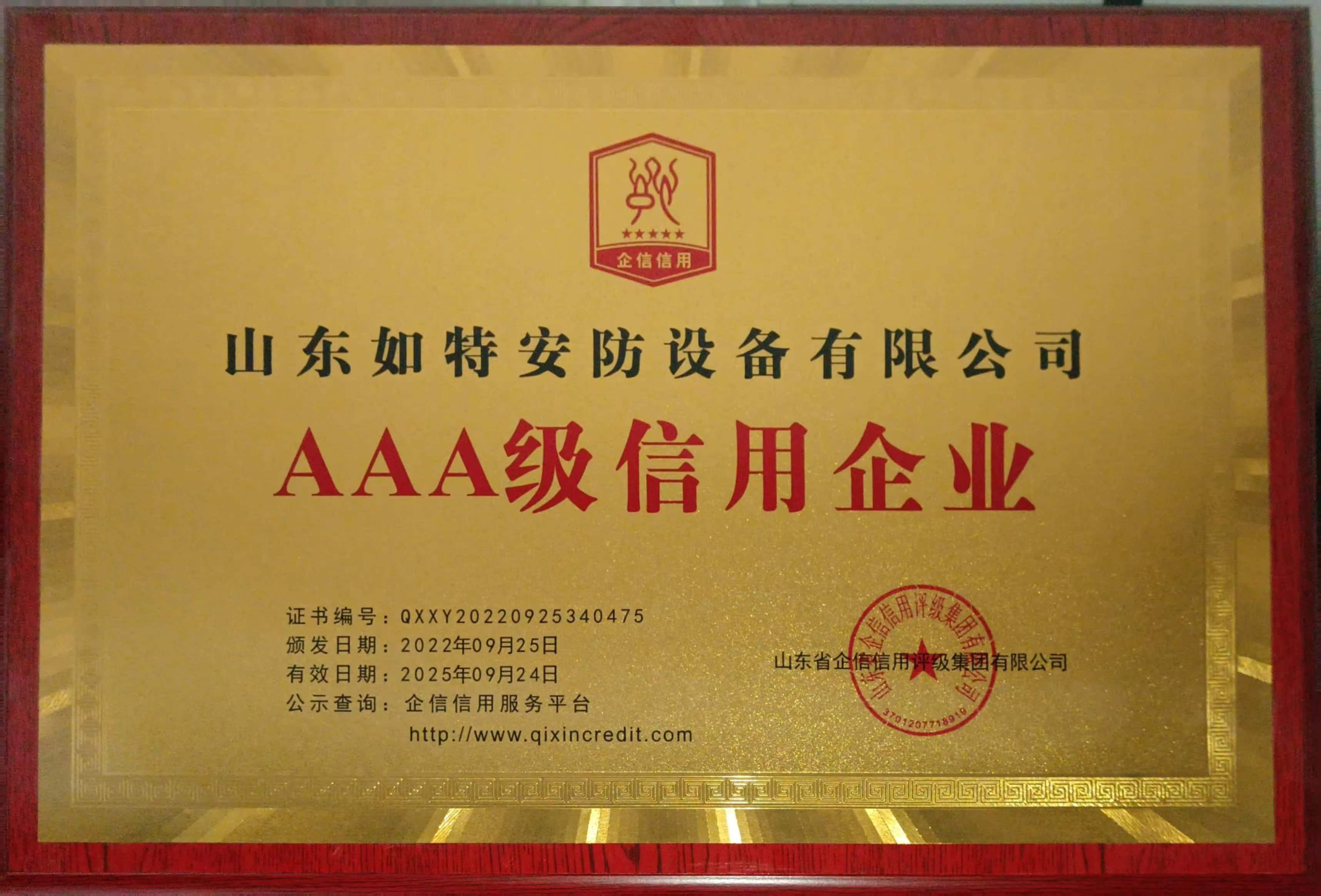 企业荣誉证书 企业荣誉证书